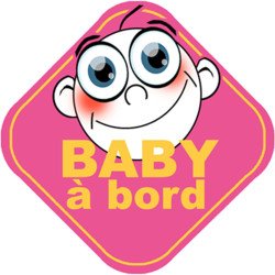 Sticker / autocollant : Baby a bord fille - 10cm