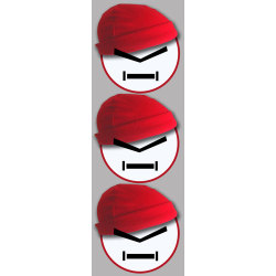 Bonnet rouge (3 fois 10cm) - Sticker/autocollant