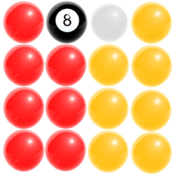 Boule de billard anglais (16 fois 5cm) - Sticker/autocollant