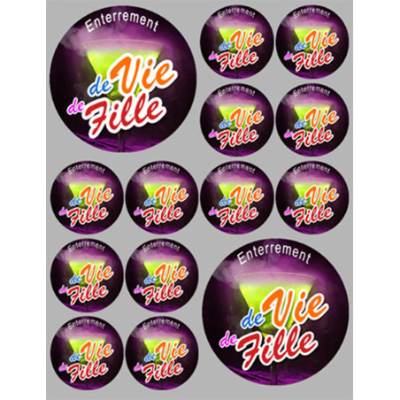 Enterrement de vie de fille (2fois 9cm - 12fois 5cm) - Sticker/autocol