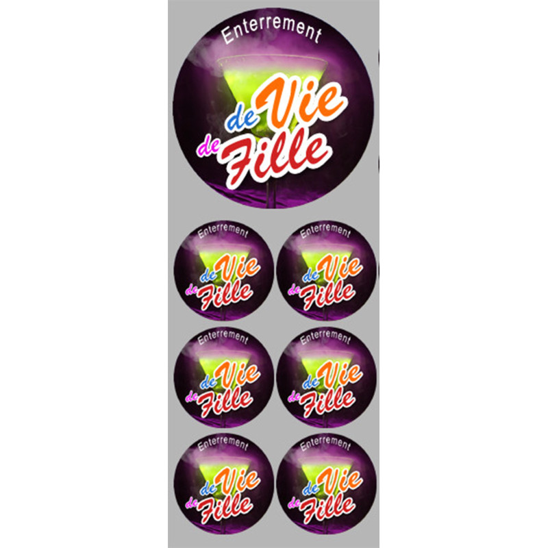 Enterrement de vie de fille (1fois 9cm - 6fois 5cm)  - Sticker/autocol