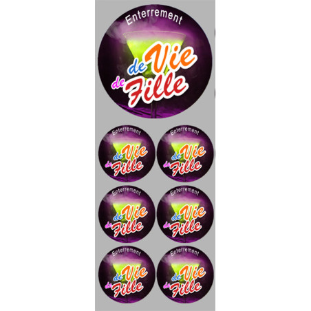 Enterrement de vie de fille (1fois 9cm - 6fois 5cm)  - Sticker/autocol