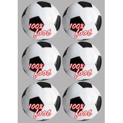 Football (6 fois 9 cm) - Sticker/autocollant