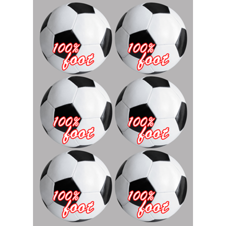 Football (6 fois 9 cm) - Sticker/autocollant