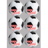 Football (6 fois 9 cm) - Sticker/autocollant