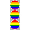 drapeau LGBT - 3 stickers de 9cm - Sticker/autocollant