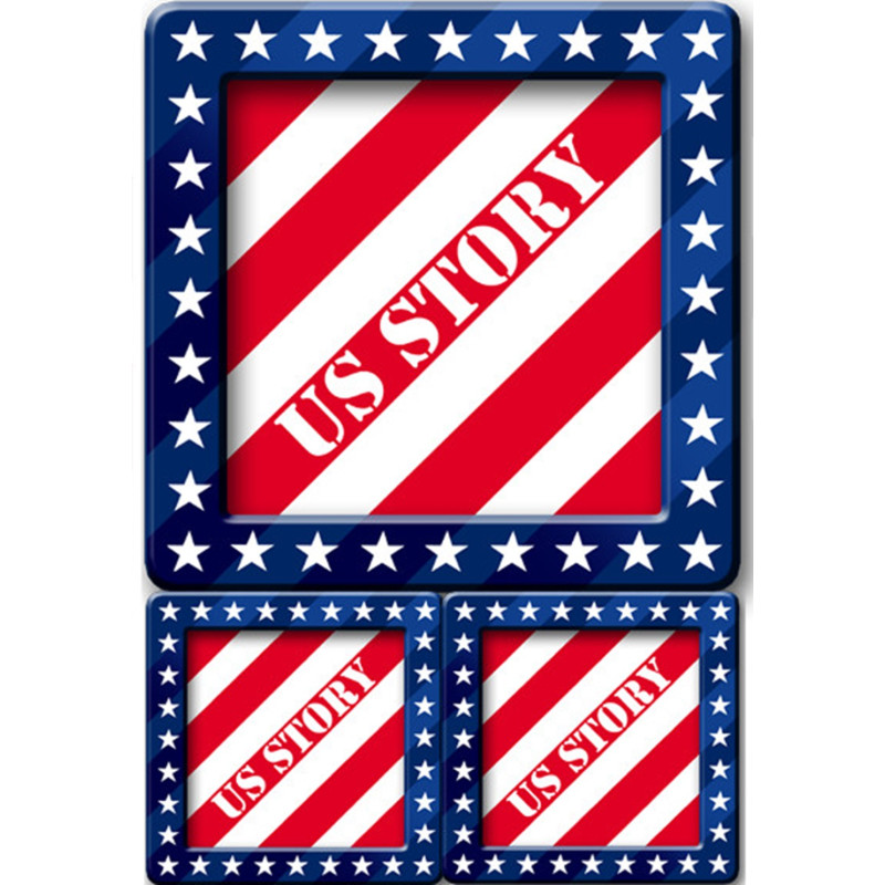 USA Story carré - 1fois 19,5cm - 2fois 9cm - Sticker/autocollant