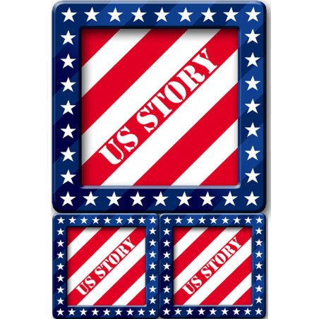 USA Story carré (1fois 19,5cm - 2fois 9cm) - Sticker/autocollant