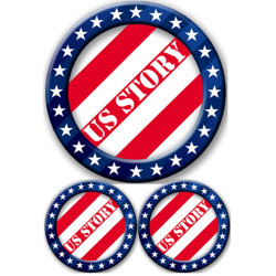 USA Story (1 fois 19,5cm & 2 fois 9cm) - Sticker/autocollant