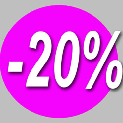 solde remise 20% rond - 20cm - Sticker/autocollant