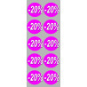 solde remise 20% rond - 10 stickers de 5cm - Sticker/autocollant