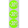 Solde remise 30% rond - 3 stickers de10cm - Sticker/autocollant