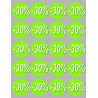 Solde remise 30% rond - 20 stickers de 5cm - Sticker/autocollant