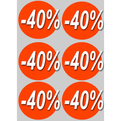 remise 40% (6stickers de 10cm) - Sticker/autocollant