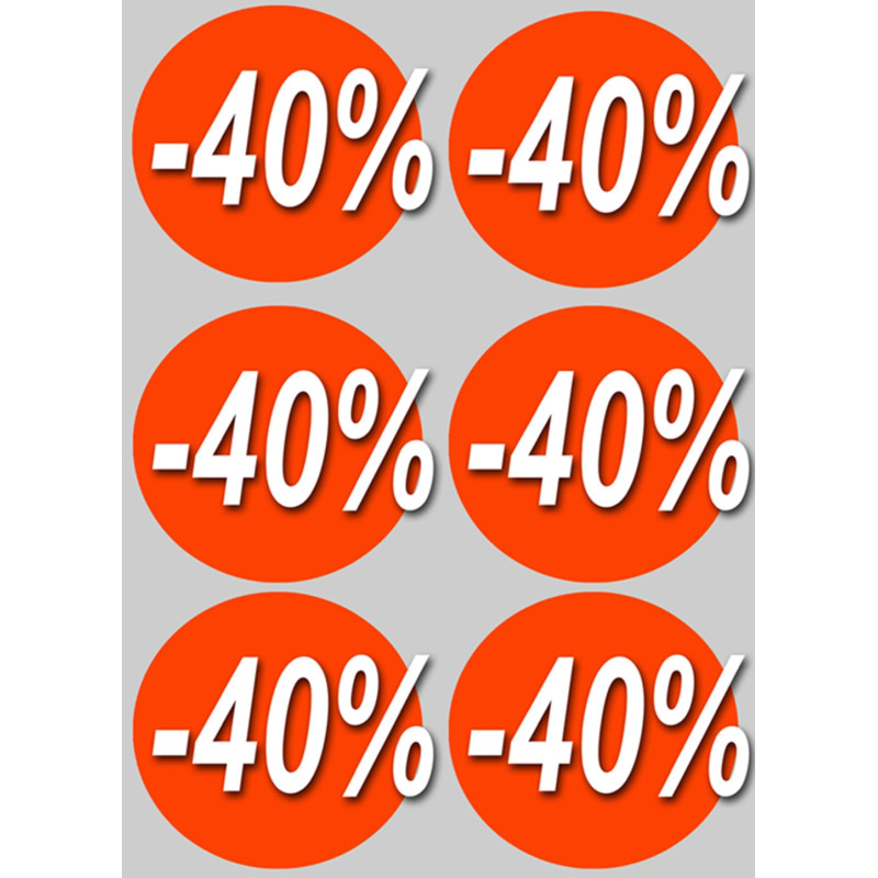 remise 40% (6stickers de 10cm) - Sticker/autocollant