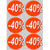 Soldes remise 40% (6 fois 10cm) - Sticker/autocollant