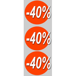 remise 40% (3stickers de 10cm) - Sticker/autocollant