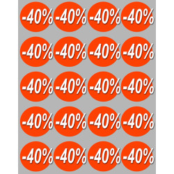 remise 40% (20stickers de 5cm) - Sticker/autocollant