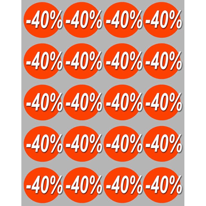 remise 40% (20stickers de 5cm) - Sticker/autocollant