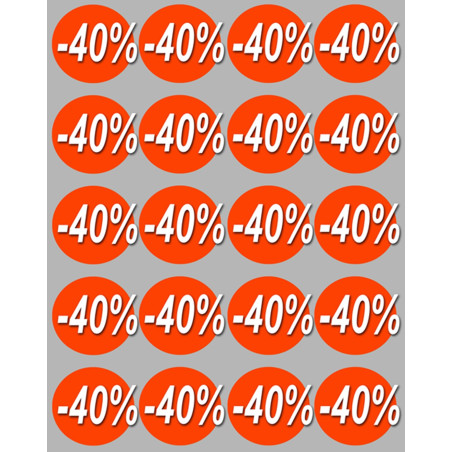 remise 40% (20stickers de 5cm) - Sticker/autocollant