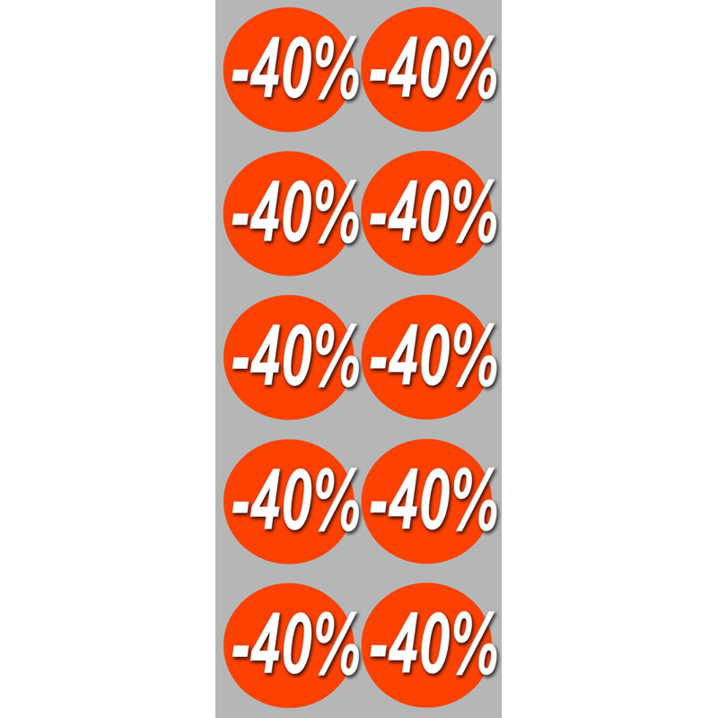 remise 40% (10stickers de 5cm) - Sticker/autocollant