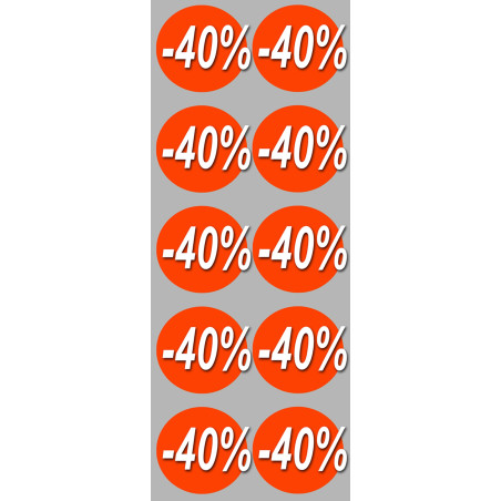 remise 40% (10stickers de 5cm) - Sticker/autocollant