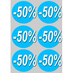 remise 50% (6fois 10cm) - Sticker/autocollant