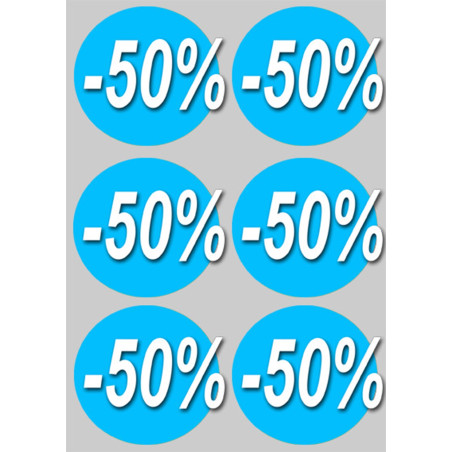 remise 50% (6fois 10cm) - Sticker/autocollant