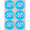 remise 50% (6fois 10cm) - Sticker/autocollant