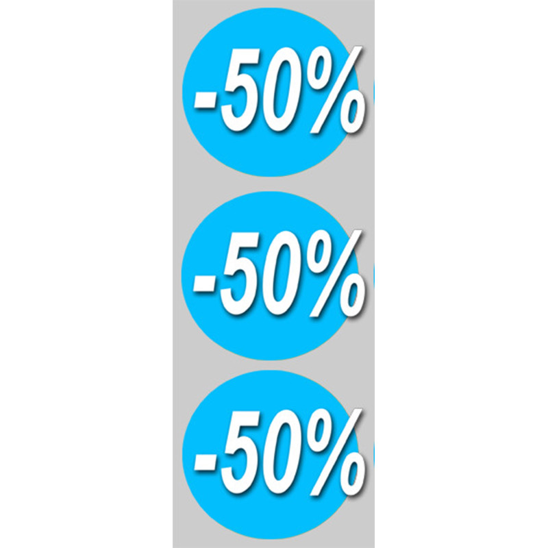 Soldes remise 50% (3 fois 10cm) - Sticker/autocollant