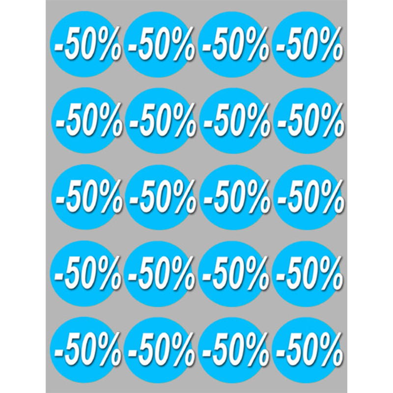 remise 50% (20fois 5cm) - Sticker/autocollant