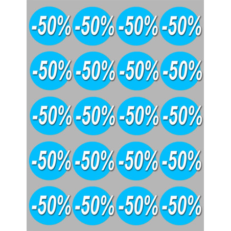 Soldes remise 50% (20 fois 5cm) - Sticker/autocollant