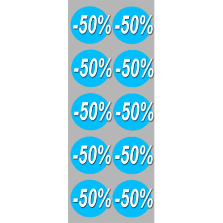 Soldes remise 50% (10 fois 5cm) - Sticker/autocollant