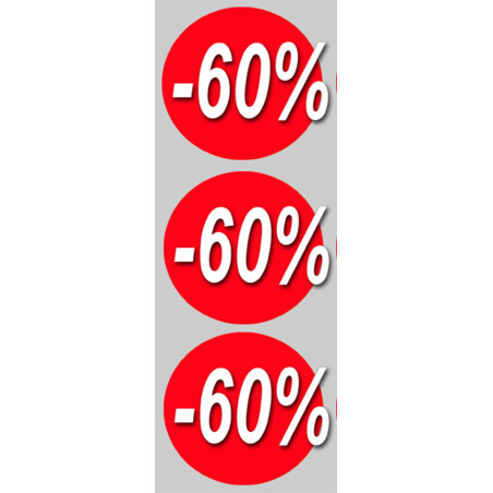 remise 60% (3fois 10cm) - Sticker/autocollant