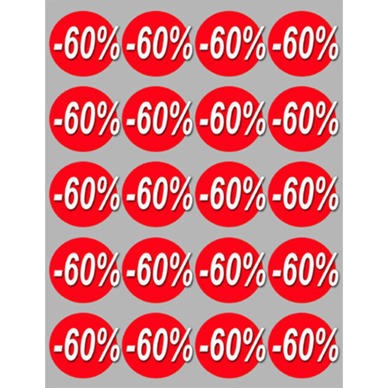 remise 60% (20fois 5cm) - Sticker/autocollant