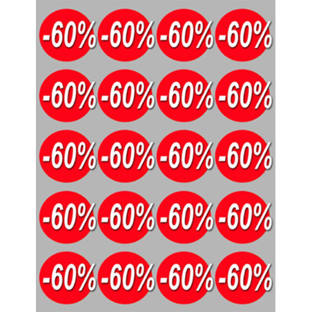 remise 60% (20fois 5cm) - Sticker/autocollant