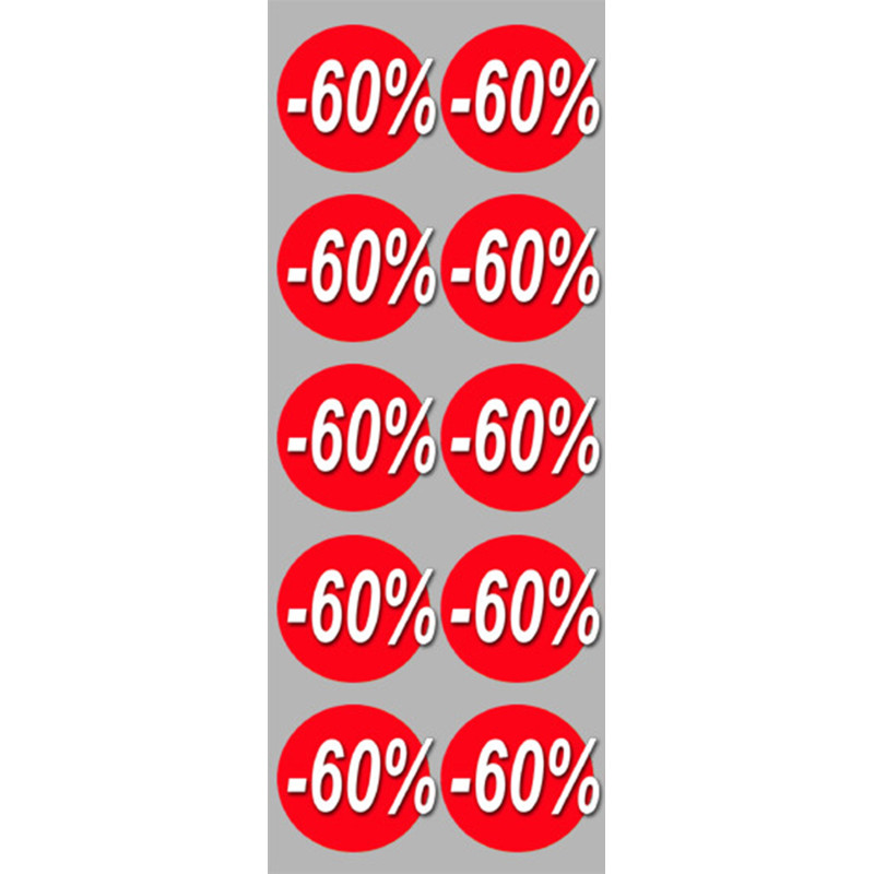 remise 60% (10fois 5cm)  - Sticker/autocollant