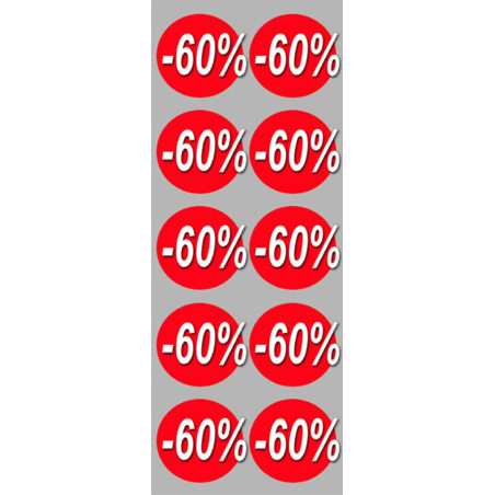 remise 60% (10fois 5cm)  - Sticker/autocollant