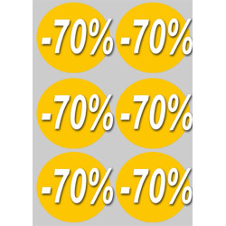 remise 70% (6fois 10cm)  - Sticker/autocollant