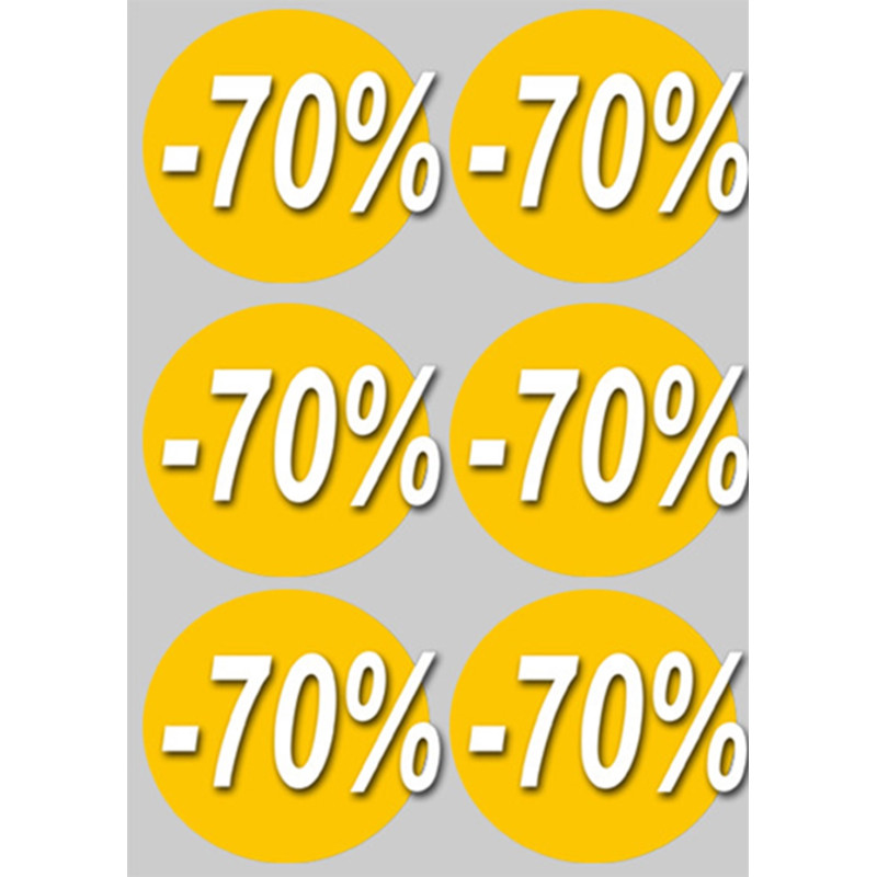 remise 70% (6fois 10cm)  - Sticker/autocollant