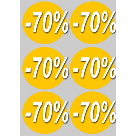 remise 70% (6fois 10cm)  - Sticker/autocollant