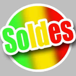 Soldes rond coloré - 20cm - Sticker/autocollant