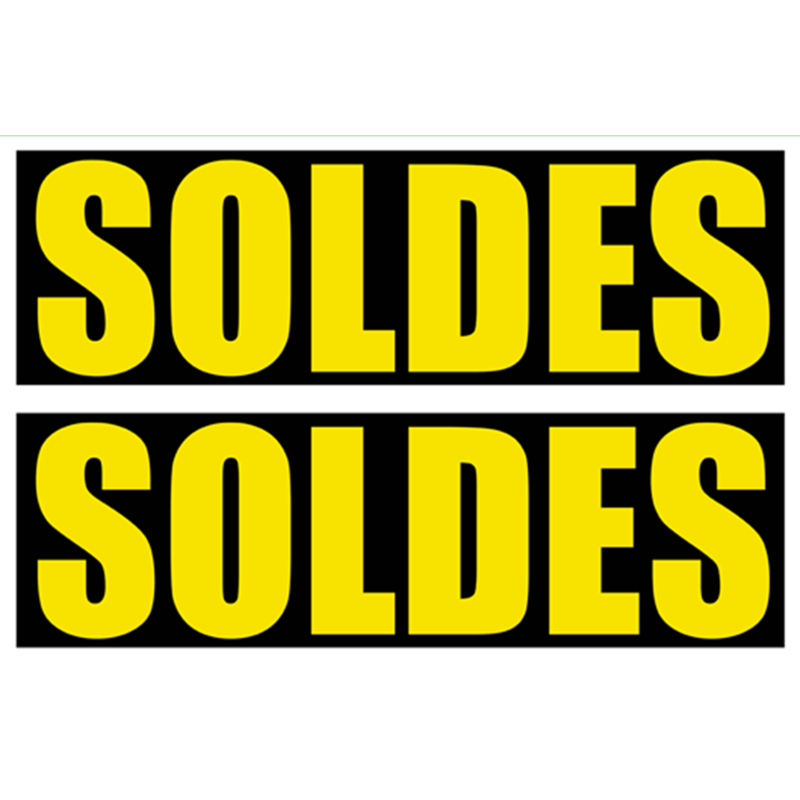 Solde IMPACT jaune et noir (2 stickers 29x9.5cm) - Sticker/autocollant