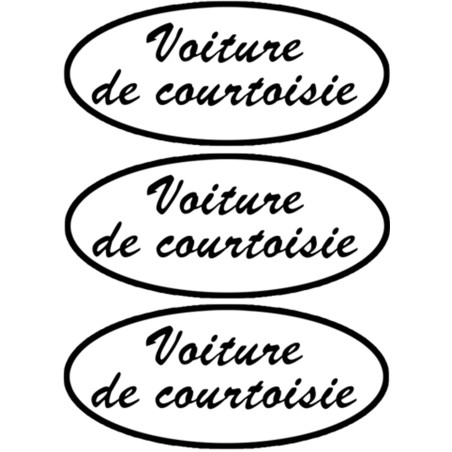 voiture de courtoisie - 3 stickers de 20x9cm - Sticker/autocollant