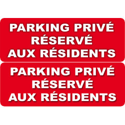 stationnement réserve aux résidents - 2 stickers 29,7x10cm - Sticker