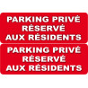 stationnement réserve aux résidents - 2 stickers 29,7x10cm - Sticker