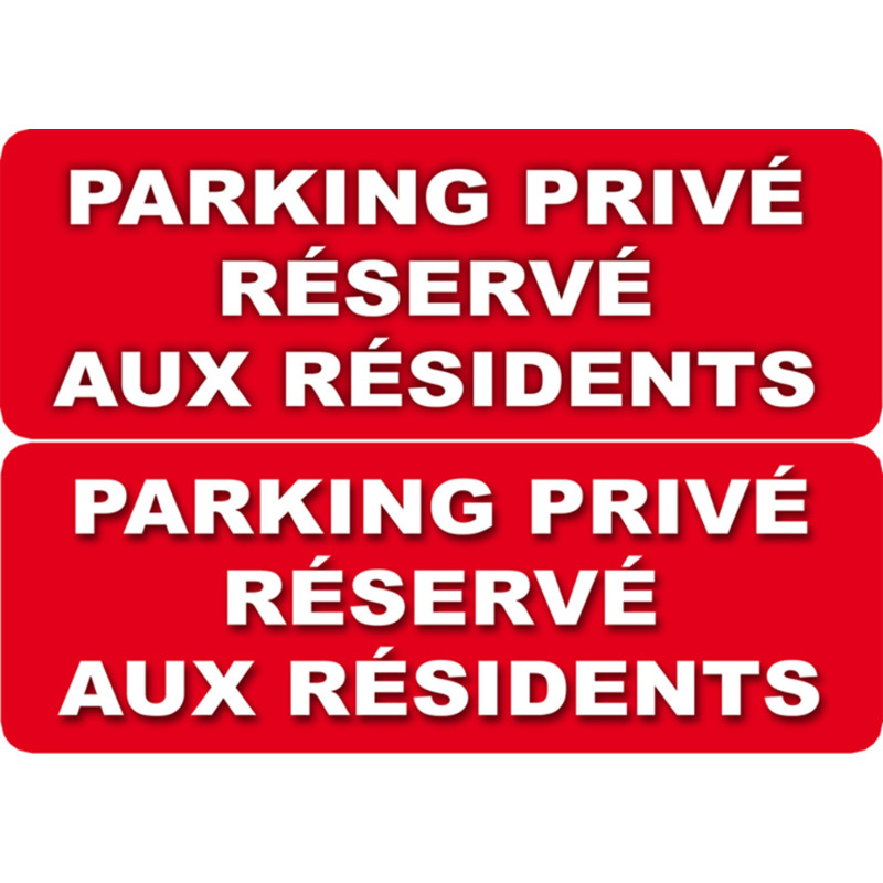 stationnement réservé aux résidents - 2fois 10x5cm - Sticker/autocollant