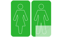 WC, toilette vert (10x10cm) - Sticker/autocollant