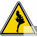 silhouette pin-up 34 (5x4.5cm) - Sticker/autocollant