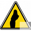 silhouette pin-up 39 (5x4.5cm) - Sticker/autocollant